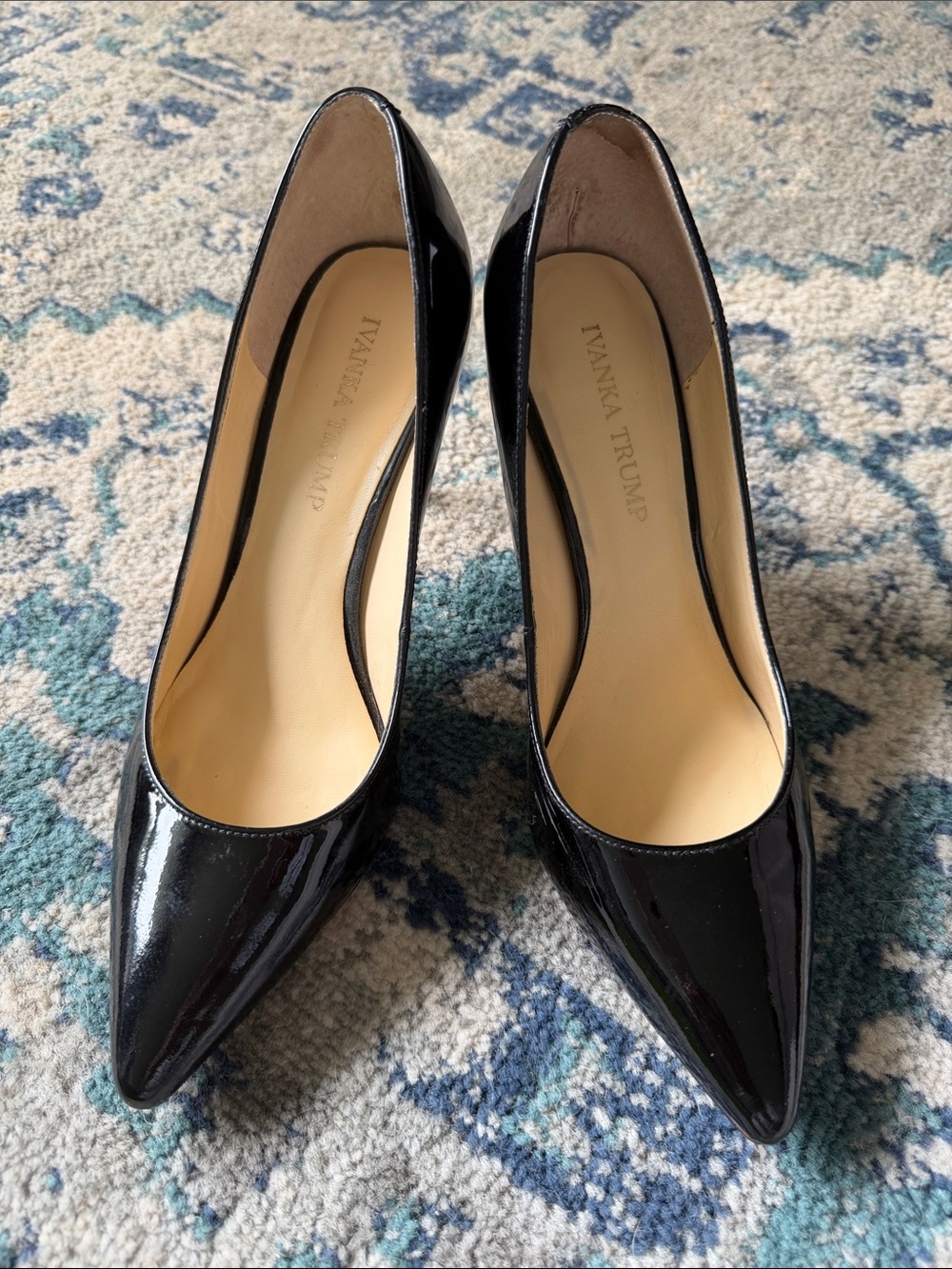 Ivanka Trump Black Patent Pointed Pumps